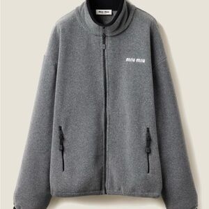 NWT Miu Miu Unisex Gray Fleece Jacket